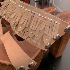 Bulky wooden heels